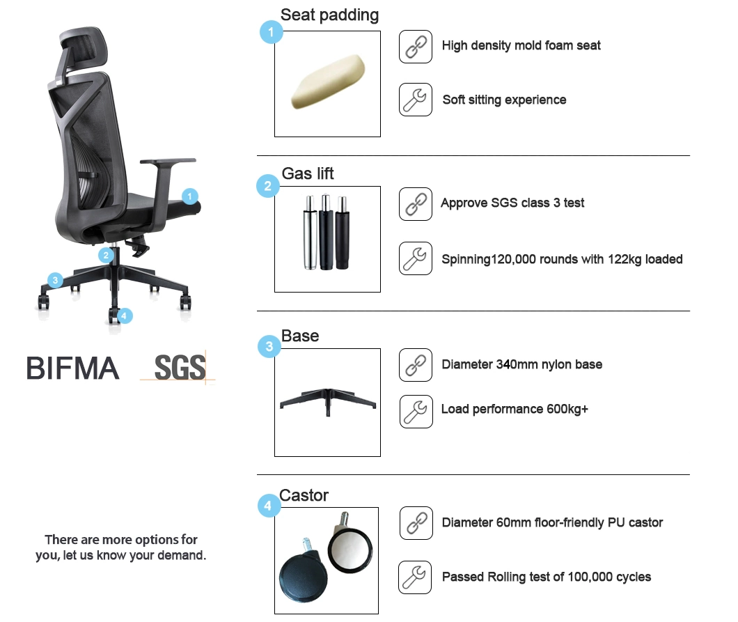 New Design Modern Comfortable CEO Reclining Swivel Desk Office Fabric Computer Gaming Mesh Adjustable Ergonomic Chairs