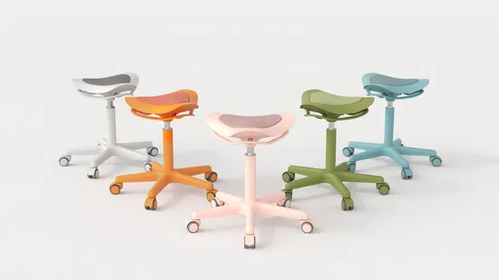 Ergonomic Modern Nylon Design Drafting Stool Height Adjustable Wobble Stool Chair for Home Office School Living Room 