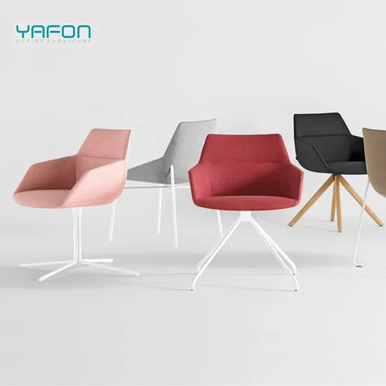 Modern Design Office Furniture Armchair Fabric Upholstery Leisure Chair with Swivel Wood Leg 